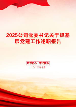 2025公司党委书记关于抓基层党建工作述职报告