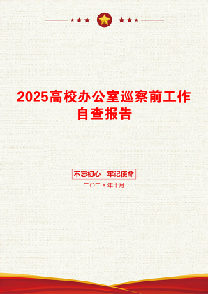 2025高校办公室巡察前工作自查报告