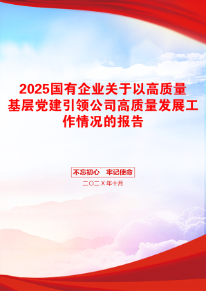 2025国有企业关于以高质量基层党建引领公司高质量发展工作情况的报告