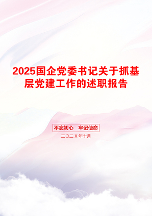 2025国企党委书记关于抓基层党建工作的述职报告