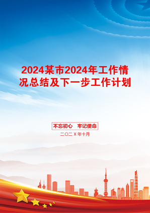 2024某市2024年工作情况总结及下一步工作计划