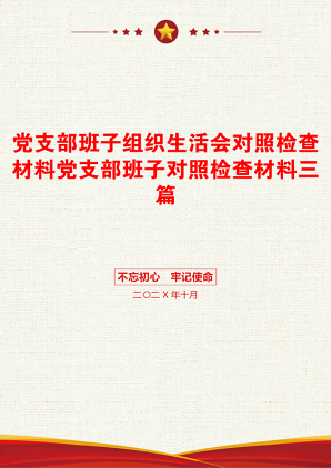 党支部班子组织生活会对照检查材料党支部班子对照检查材料三篇