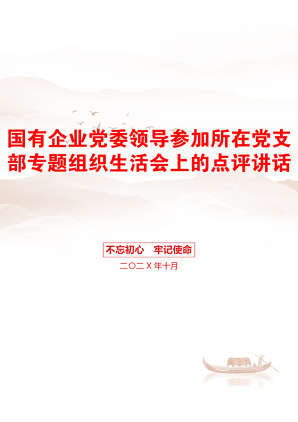 国有企业党委领导参加所在党支部专题组织生活会上的点评讲话