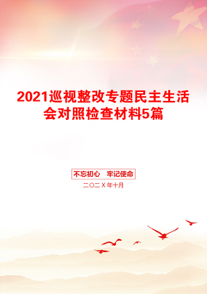 巡视整改专题民主生活会对照检查材料5篇