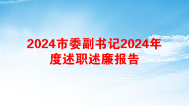 2024市委副书记2024年度述职述廉报告