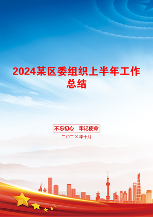 2024某区委组织上半年工作总结