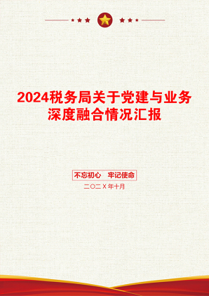 2024税务局关于党建与业务深度融合情况汇报