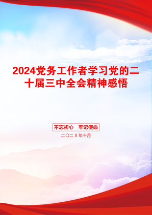 2024党务工作者学习党的二十届三中全会精神感悟