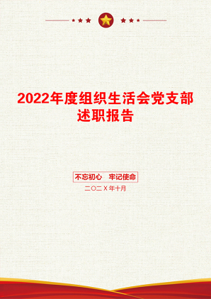 2022年度组织生活会党支部述职报告