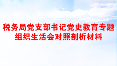 税务局党支部书记党史教育专题组织生活会对照剖析材料