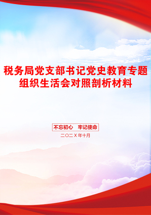 税务局党支部书记党史教育专题组织生活会对照剖析材料