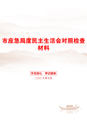 市应急局度民主生活会对照检查材料