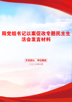 局党组书记以案促改专题民主生活会发言材料