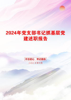 2024年党支部书记抓基层党建述职报告