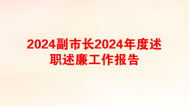 2025副市长述廉述职