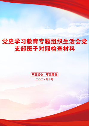 党史学习教育专题组织生活会党支部班子对照检查材料