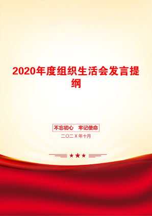 2020年度组织生活会发言提纲