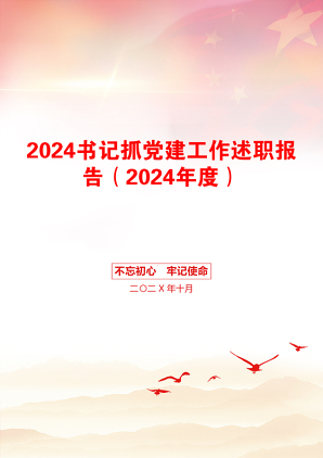 2024书记抓党建工作述职报告（2024年度）