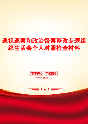 巡视巡察和政治督察整改专题组织生活会个人对照检查材料