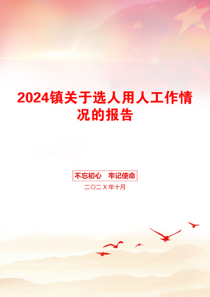 2024镇关于选人用人工作情况的报告