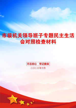 市级机关领导班子专题民主生活会对照检查材料