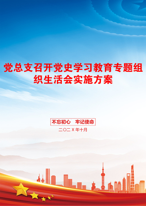 党总支召开党史学习教育专题组织生活会实施方案