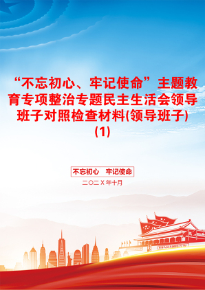 “不忘初心、牢记使命”主题教育专项整治专题民主生活会领导班子对照检查材料(领导班子)(1)