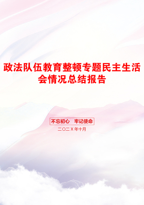 政法队伍教育整顿专题民主生活会情况总结报告