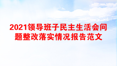 领导班子民主生活会问题整改落实情况报告范文