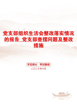 党支部组织生活会整改落实情况的报告_党支部查摆问题及整改措施