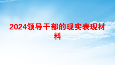 2024领导干部的现实表现材料