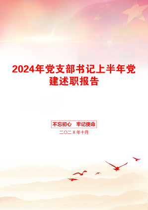 2024年党支部书记上半年党建述职报告