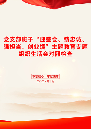 党支部班子“迎盛会、铸忠诚、强担当、创业绩”主题教育专题组织生活会对照检查