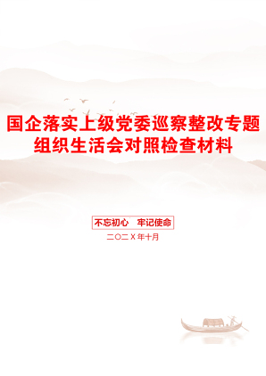 国企落实上级党委巡察整改专题组织生活会对照检查材料