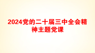 2024党的二十届三中全会精神主题党课