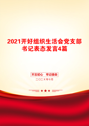 开好组织生活会党支部书记表态发言4篇