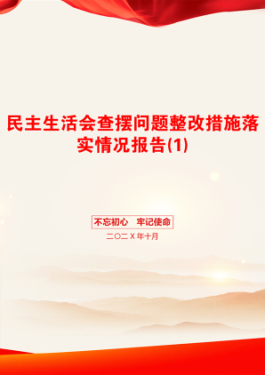 民主生活会查摆问题整改措施落实情况报告(1)