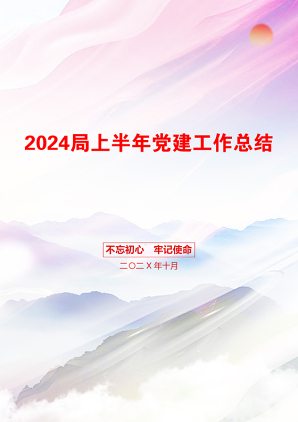 2024局上半年党建工作总结