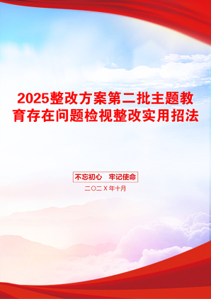 2025整改方案第二批主题教育存在问题检视整改实用招法