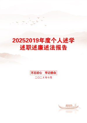 20252019年度个人述学述职述廉述法报告