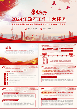 2024政府工作报告之聚焦两会关注民生党课PPT