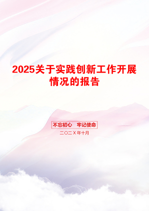 2025关于实践创新工作开展情况的报告