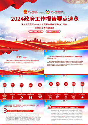 2024两会中解读政府工作报告重点党课PPT