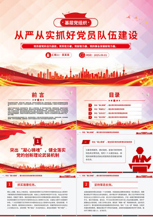 2025党政风从严从实抓好党员队伍建设PPT基层党组织微党课